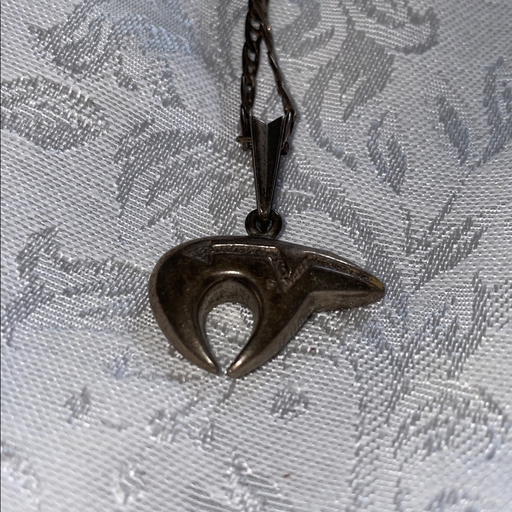Rare Vintage Sterling Silver Inlay Elegant Pink Pendant Bear Necklace.  20” - Picture 10 of 11